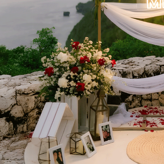 The Flowy Setup Marry Me Proposal Decor