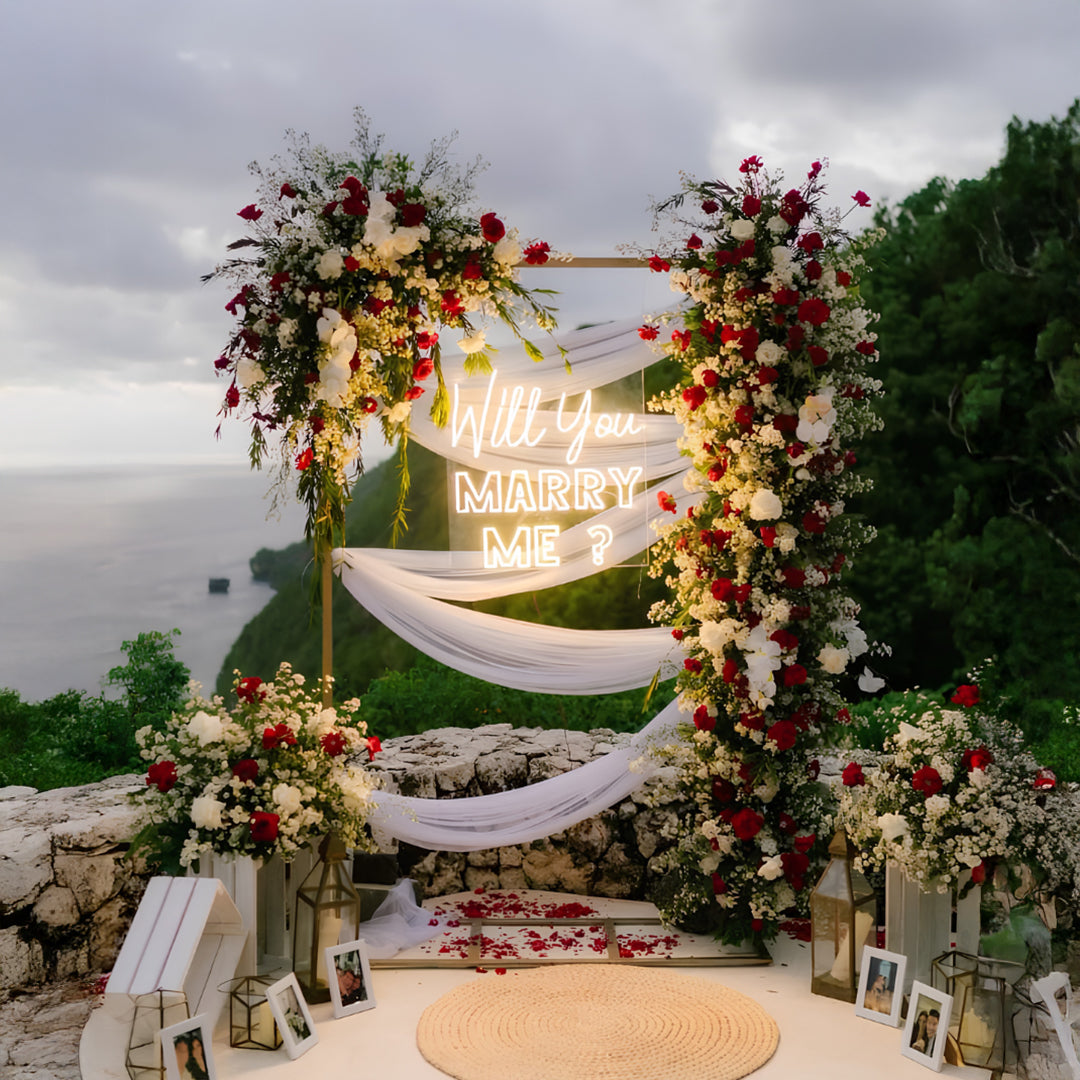 The Flowy Setup Marry Me Proposal Decor