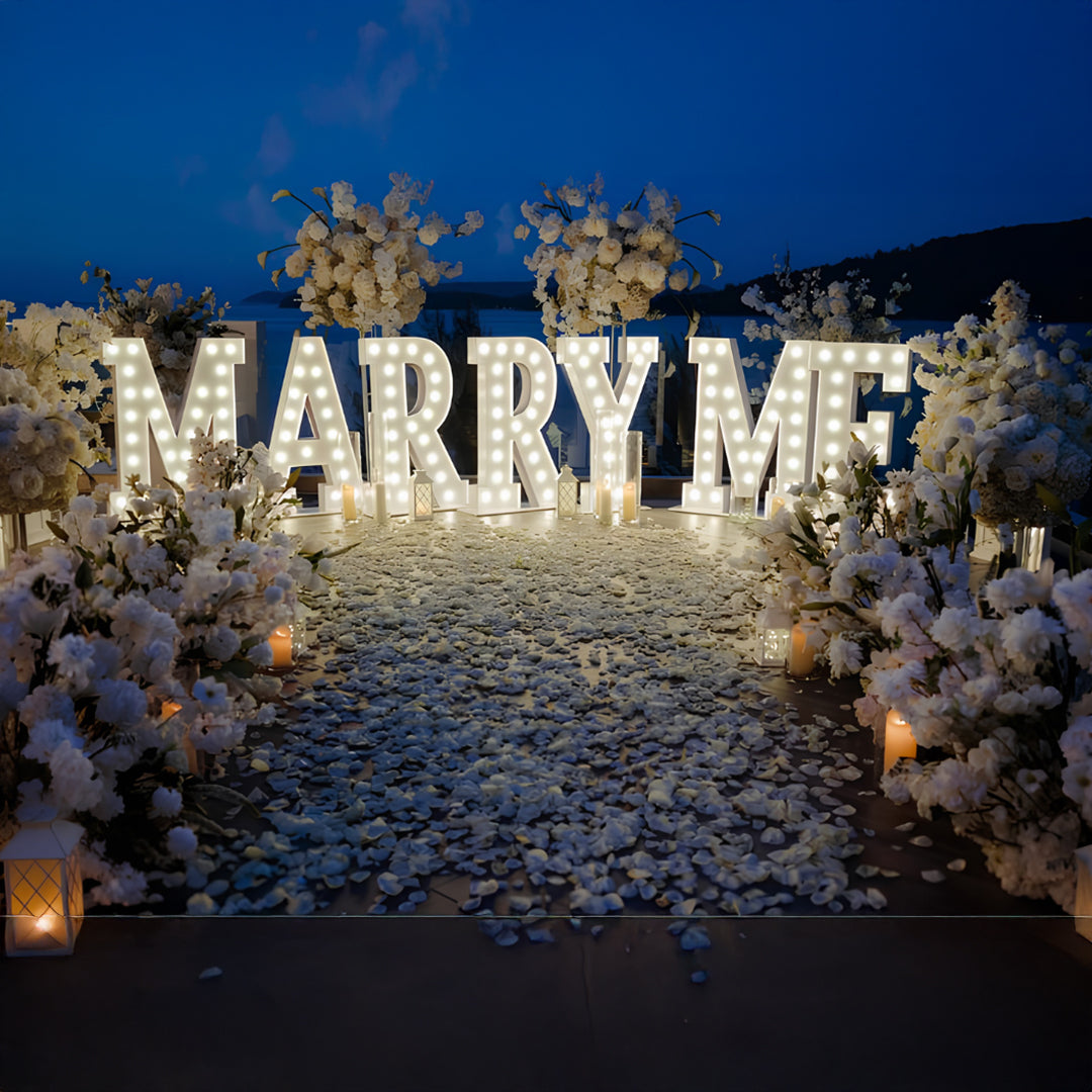 The Big Letter Romantic Proposal Decor