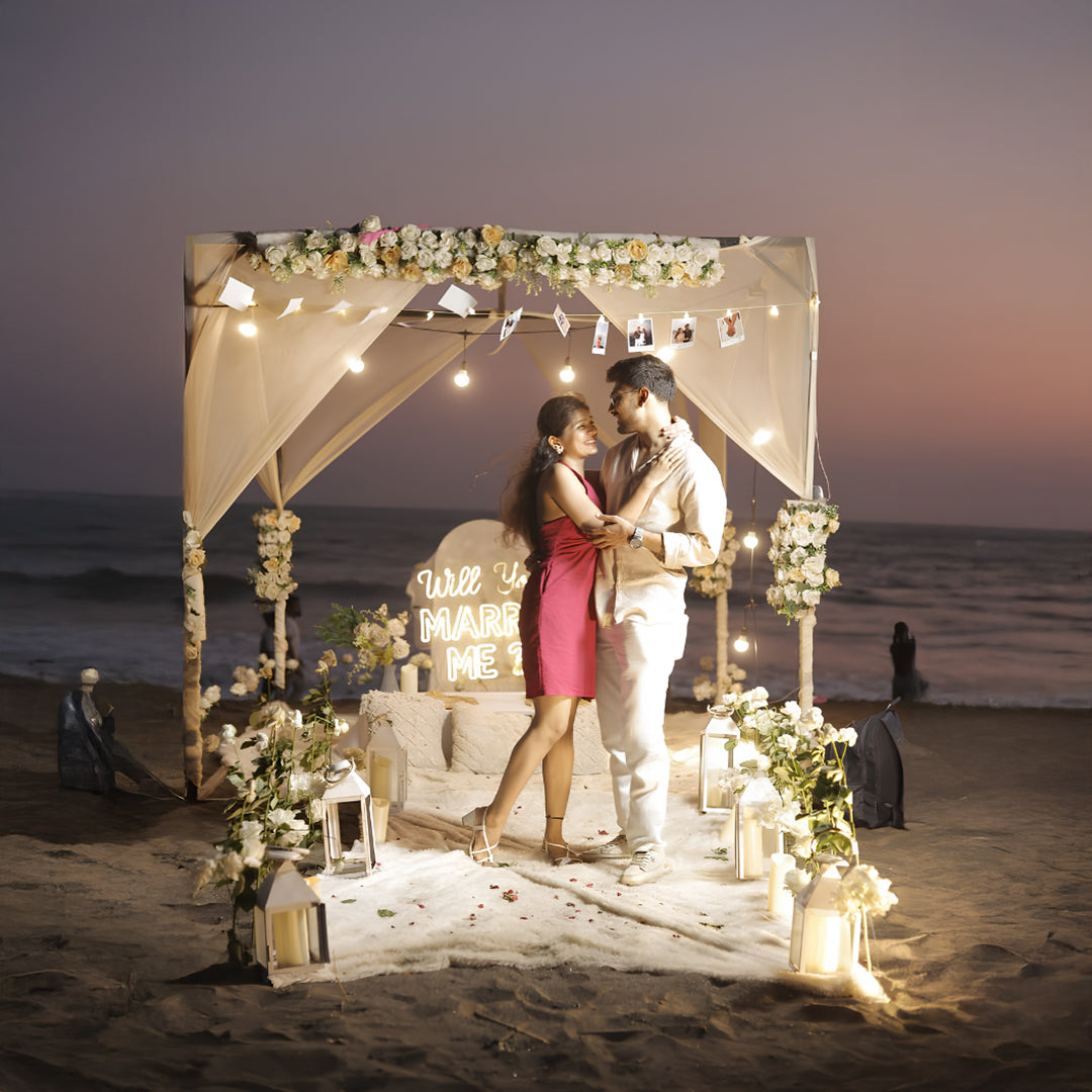 Luxury Ivory Canopy Proposal Decoratio