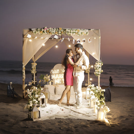 Luxury Ivory Canopy Proposal Decoratio