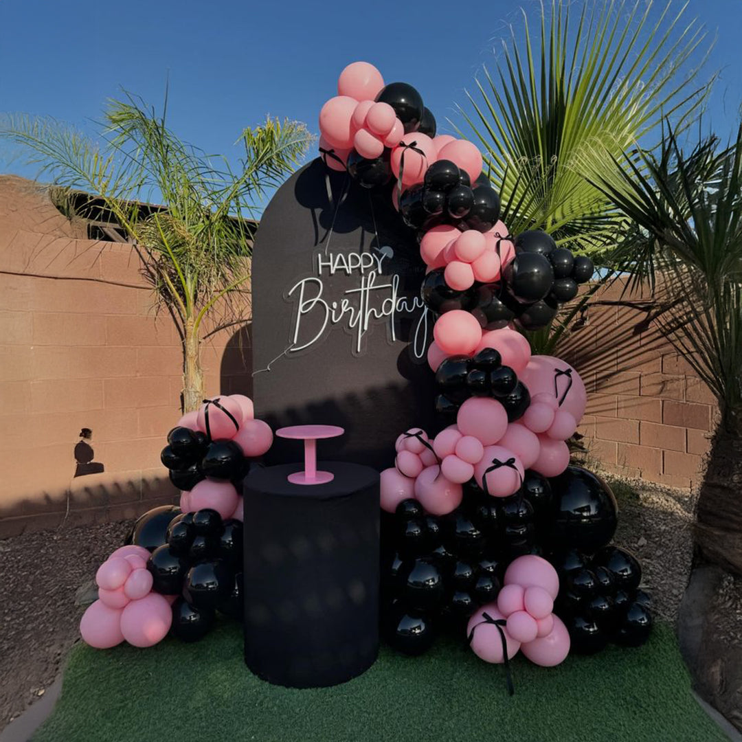 The Pink & Black Ribbon Birthday Setup
